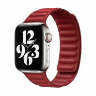 Кожаный ремешок для Apple Watch 38/40/41mm Leather Link Red